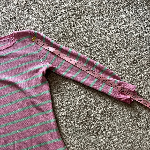 Talbots 3/4 Sleeve Length Lightweight Linen Sweater Size XS Pink and Green - Picture 7 of 8